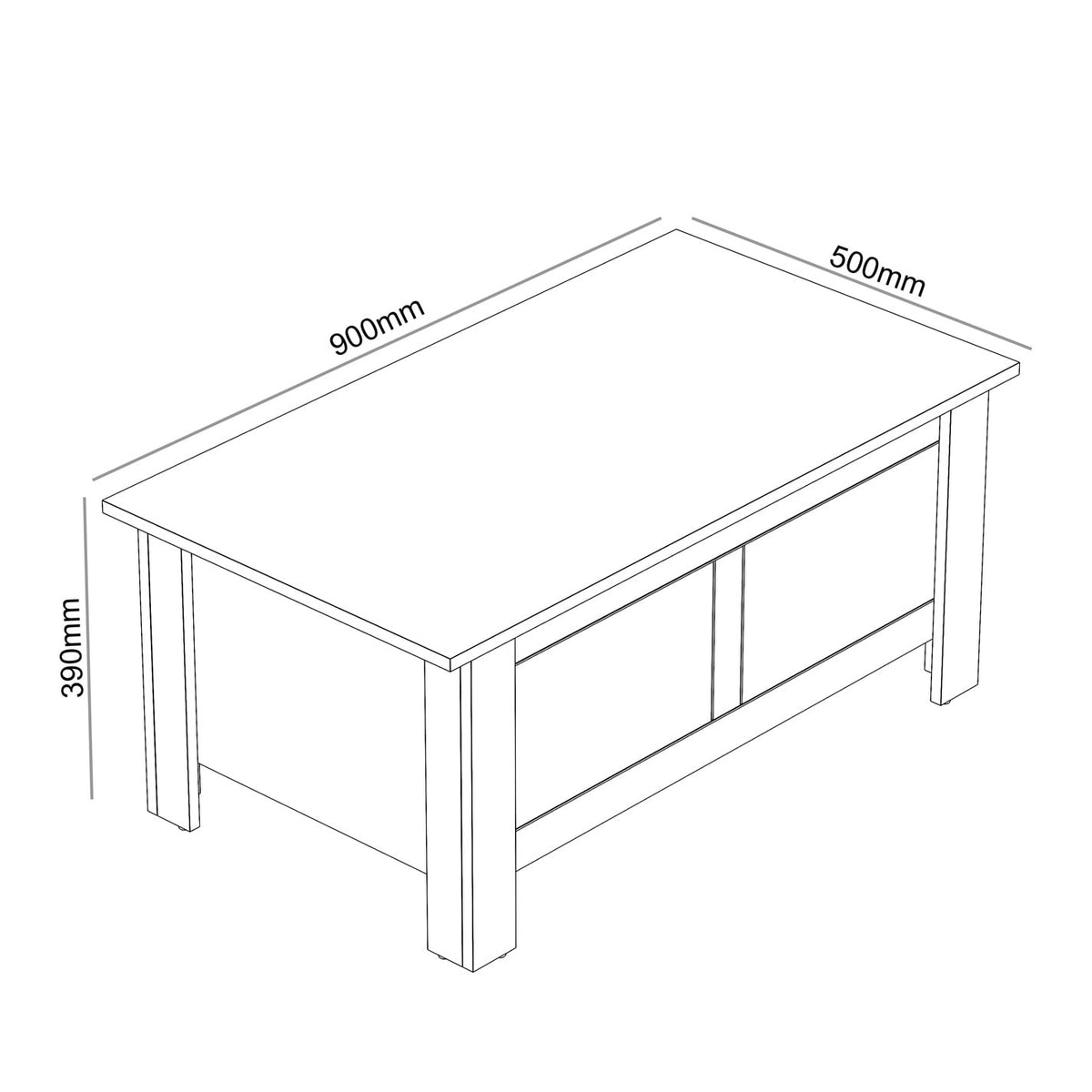 Modern Grey Lift-Top Table, Particleboard Accent - SHERBOURNE Coffee Table