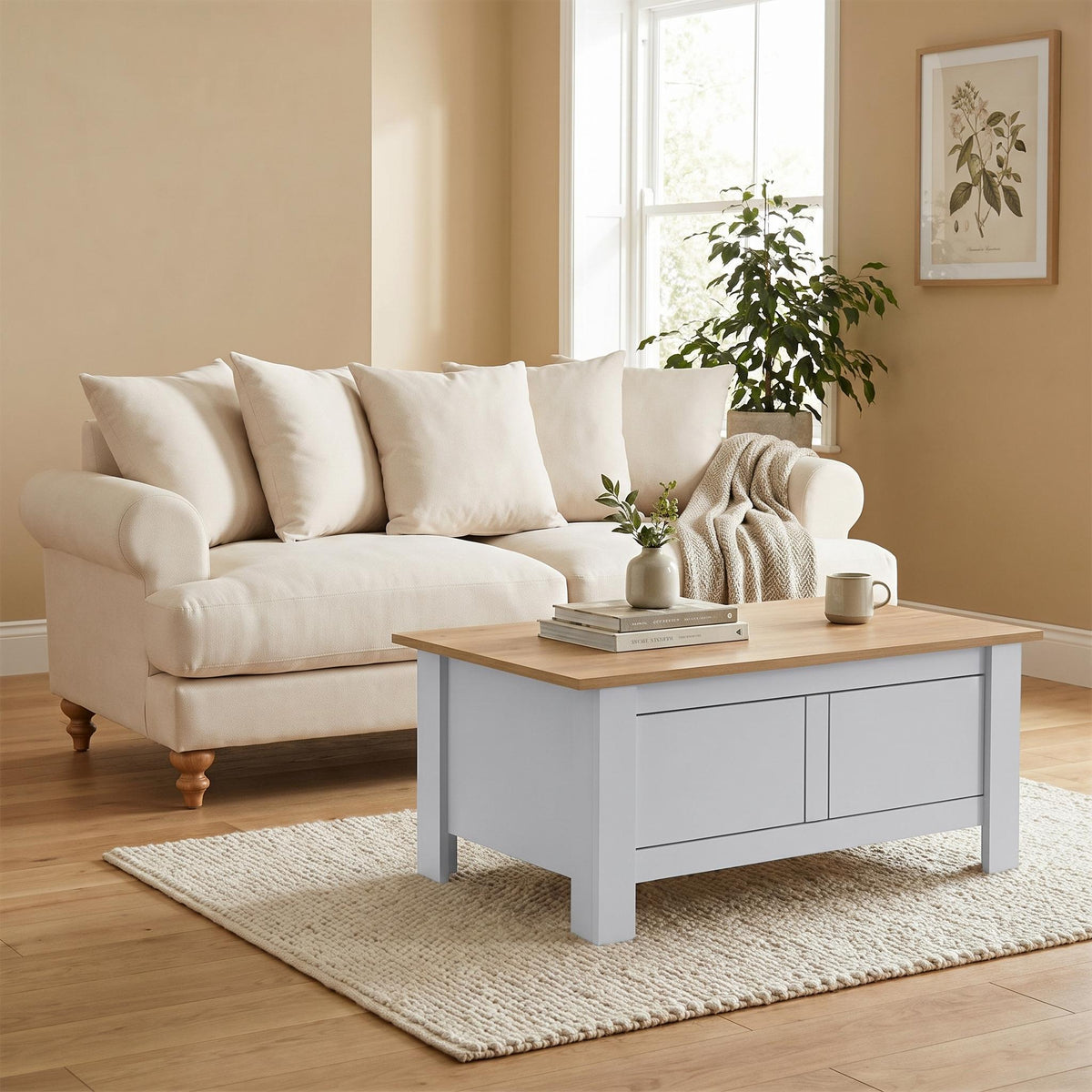 SHERBOURNE LIFT TOP COFFEE TABLE GREY – White Coffee Table