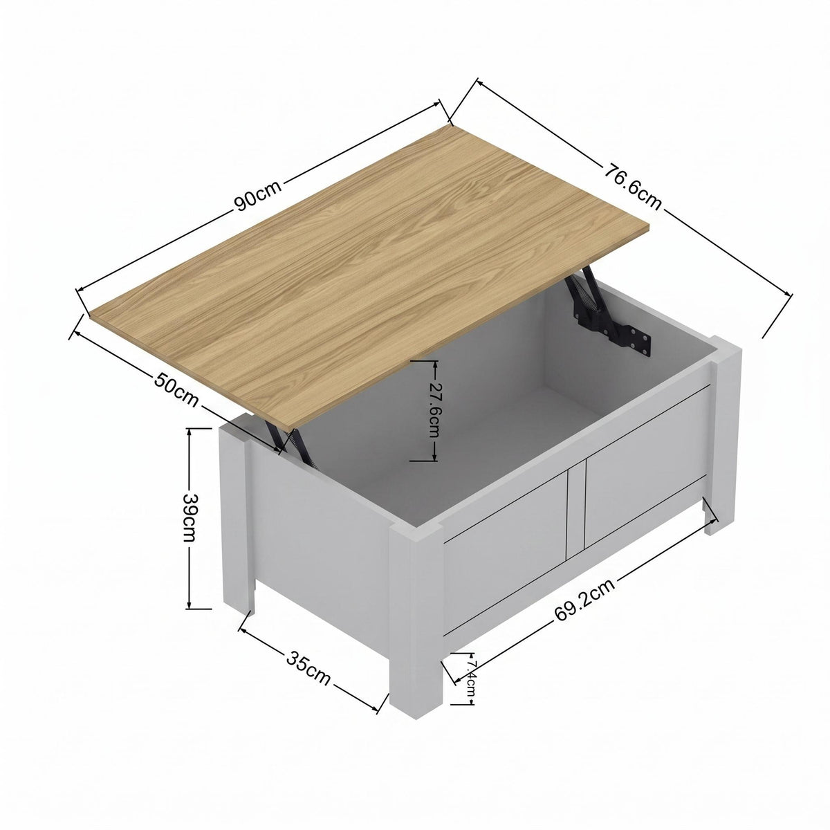 SHERBOURNE LIFT TOP COFFEE TABLE GREY – White Coffee Table