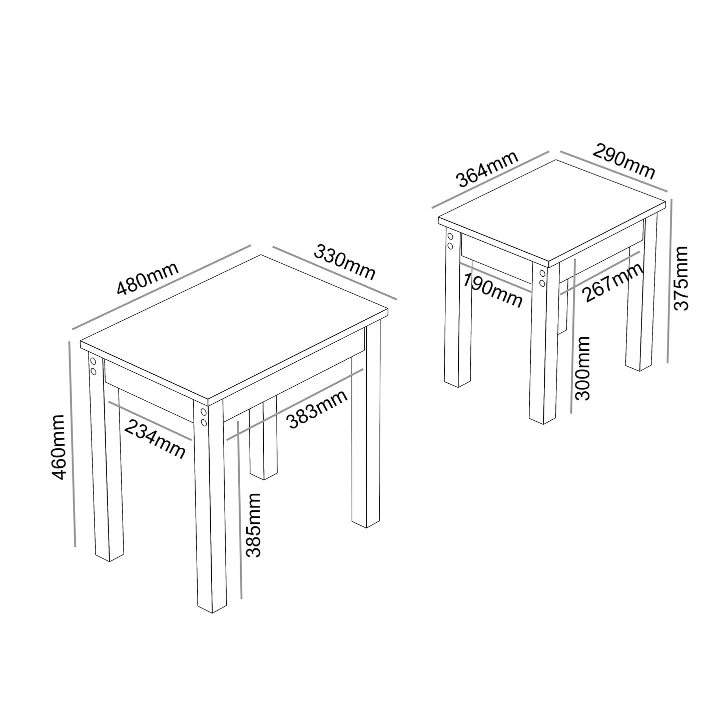 SHERBOURNE NEST OF TABLES GREY – Grey Coffee Table Set