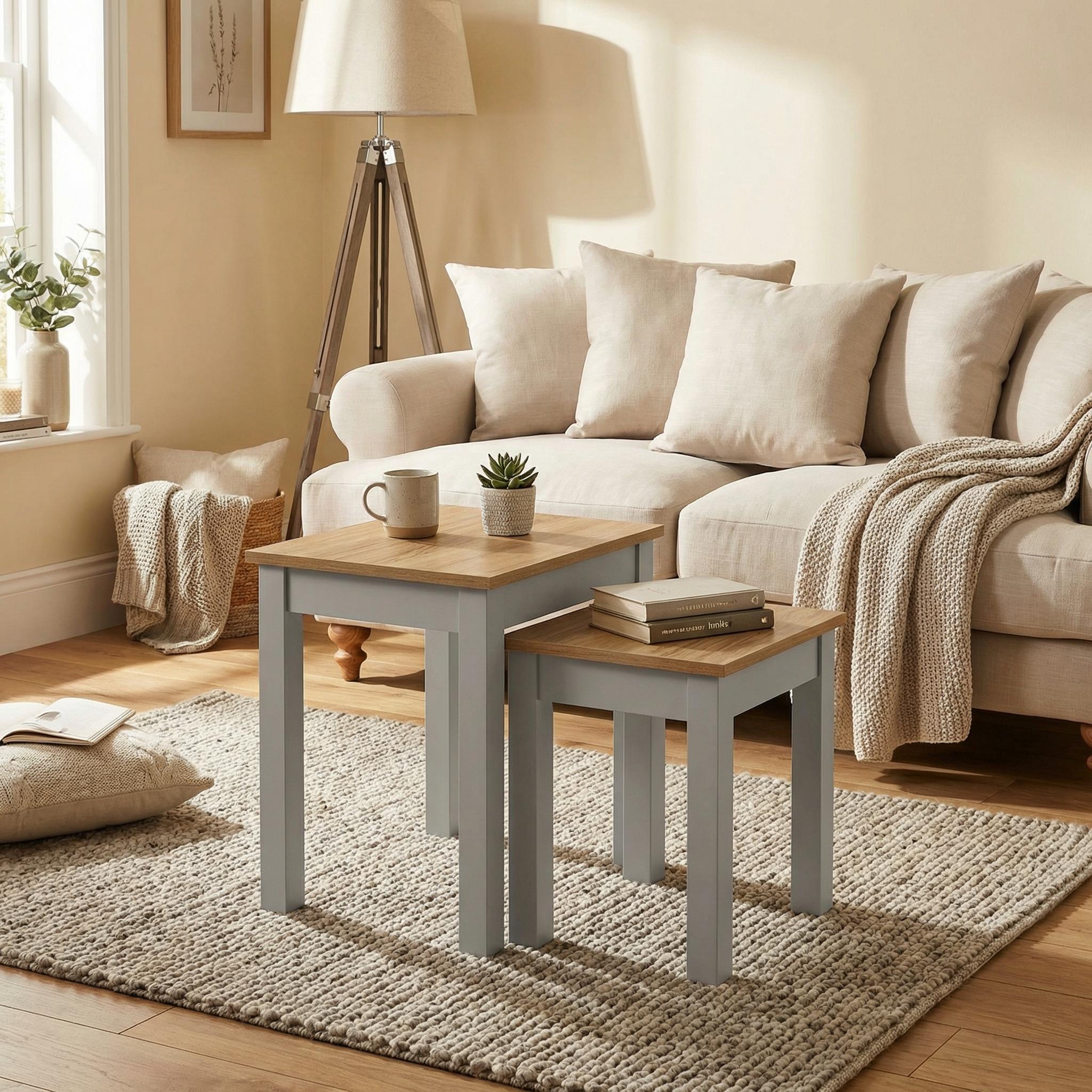 Modern Grey Nesting Accent Table Set – SHERBOURNE