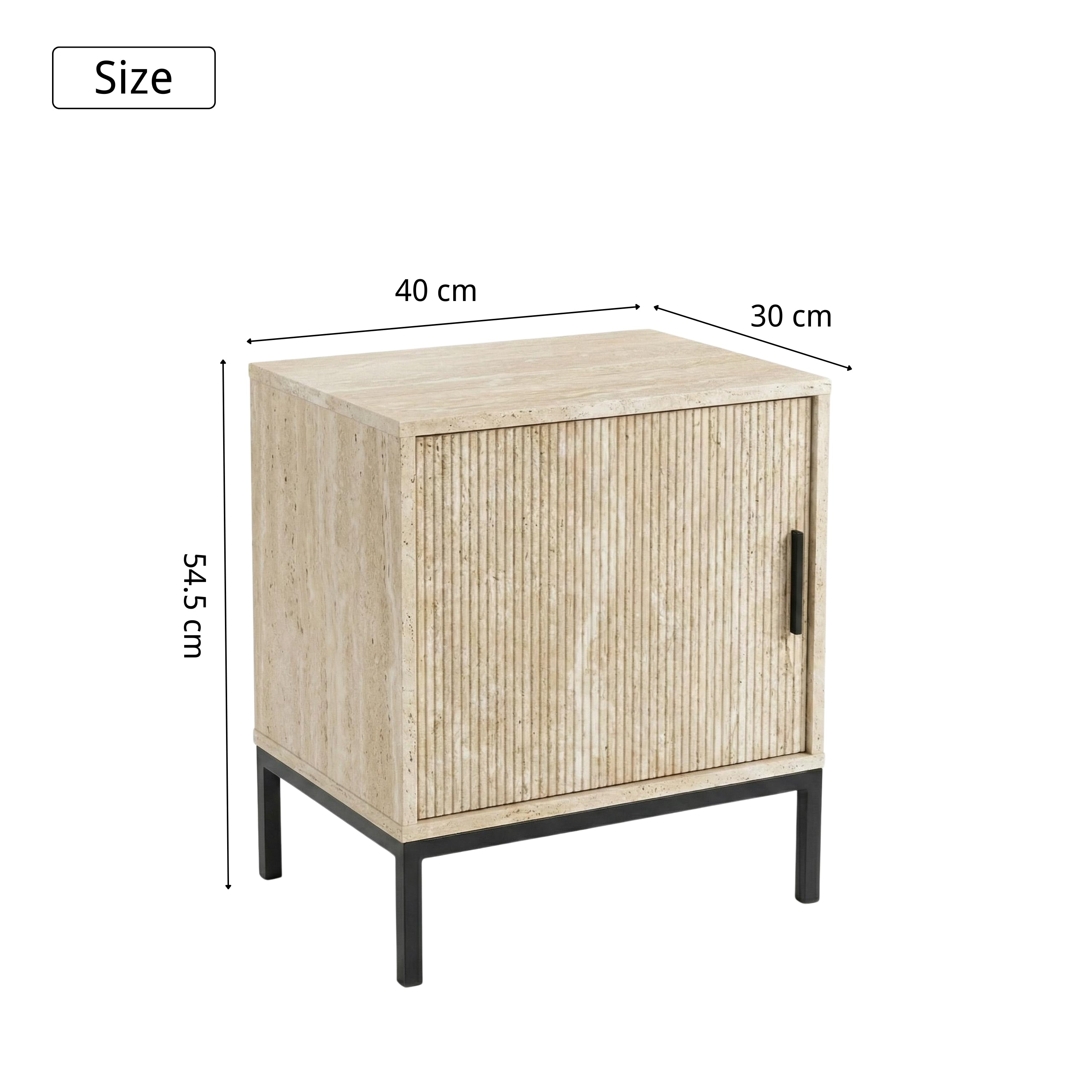 Outvie Modern Minimalist Nightstand, MDF & Metal Frame - SHIENGILL