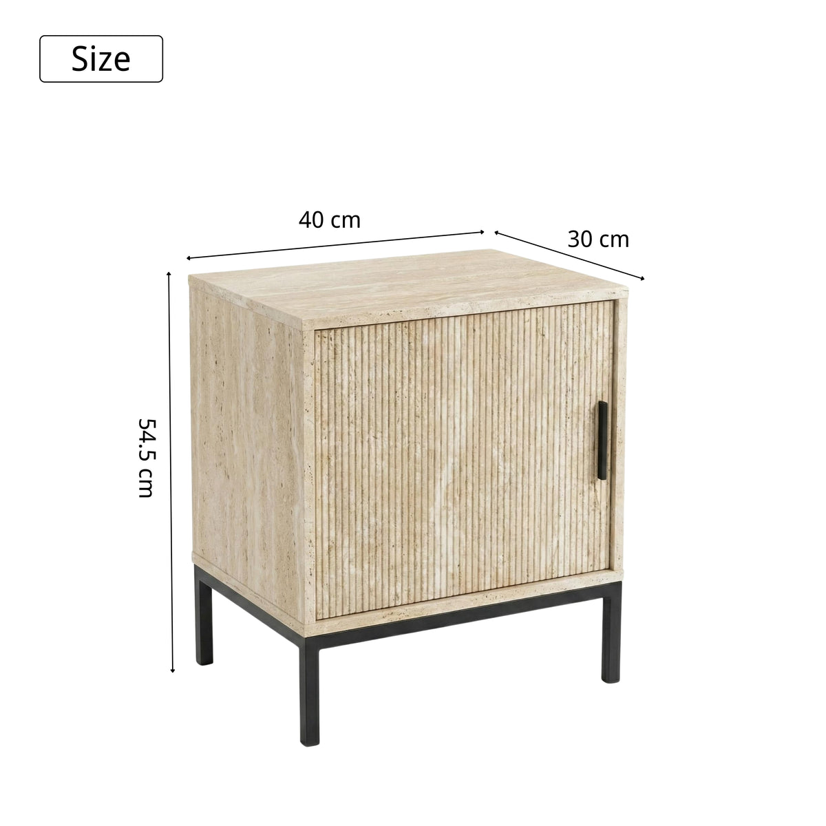Outvie Modern Minimalist Nightstand, MDF & Metal Frame - SHIENGILL