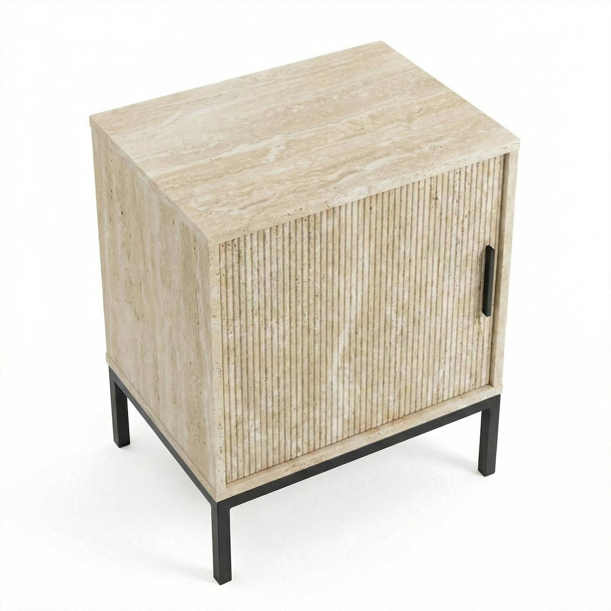 Outvie Modern Minimalist Nightstand, MDF & Metal Frame - SHIENGILL