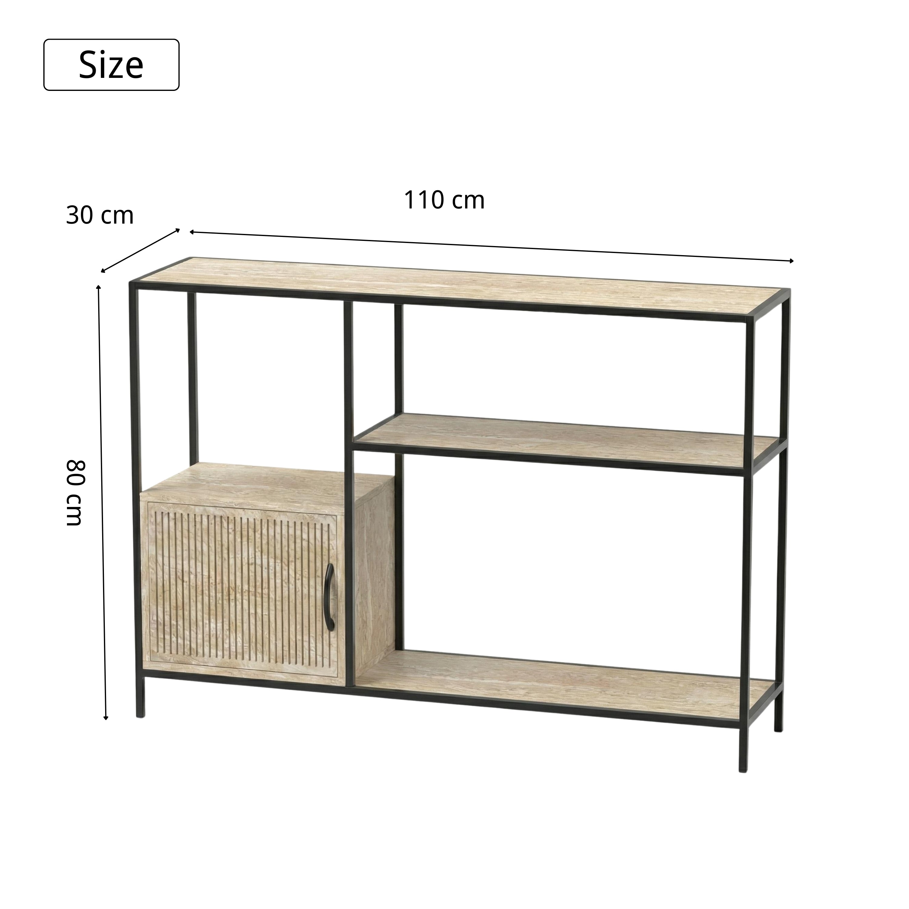 Caloyers Modern Minimalist Shelf, MDF & Metal - SIRIUZ