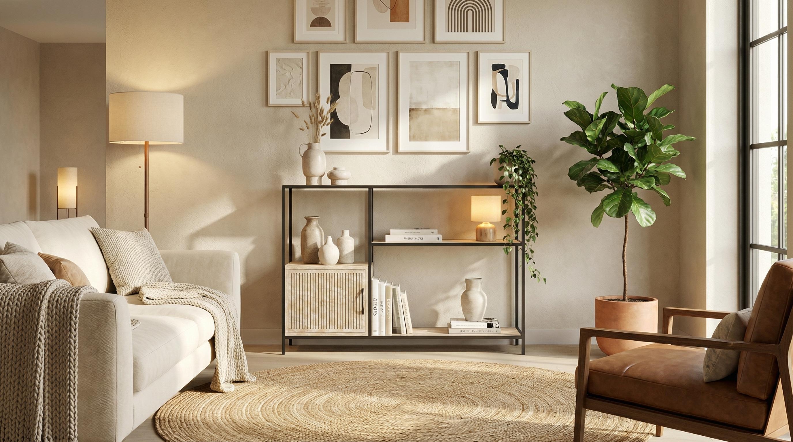 Caloyers Modern Minimalist Shelf, MDF & Metal - SIRIUZ