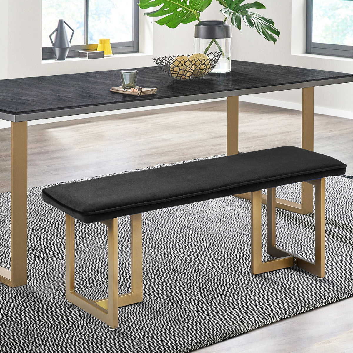 Slip Velvet Bench