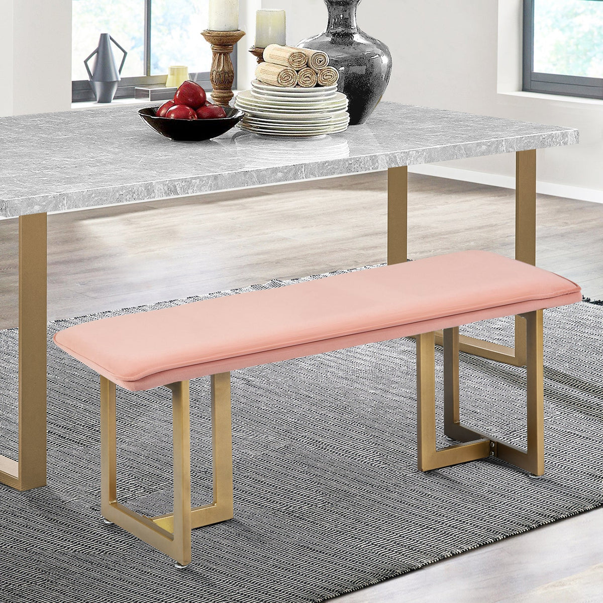 Slip Velvet Bench