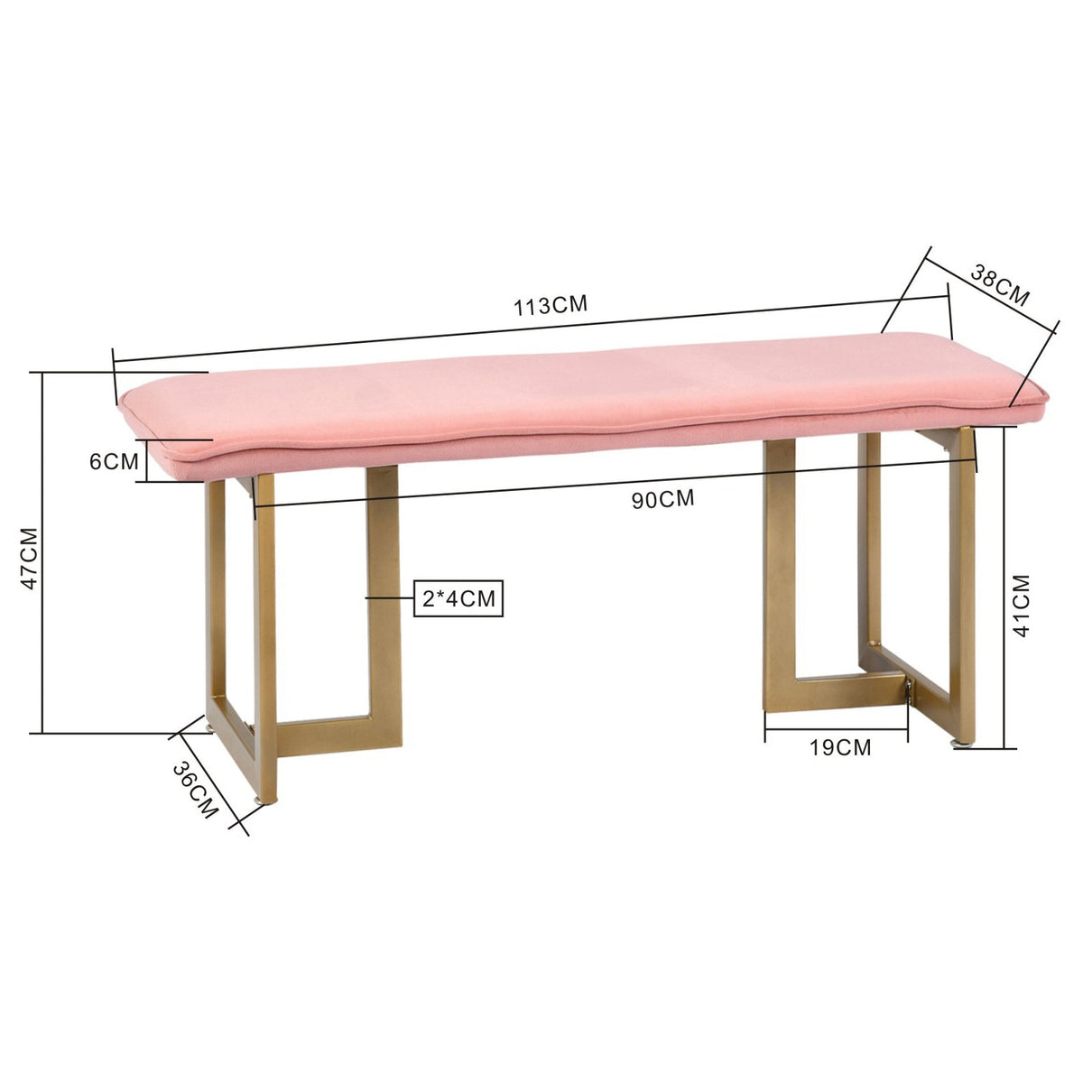 Slip Velvet Bench