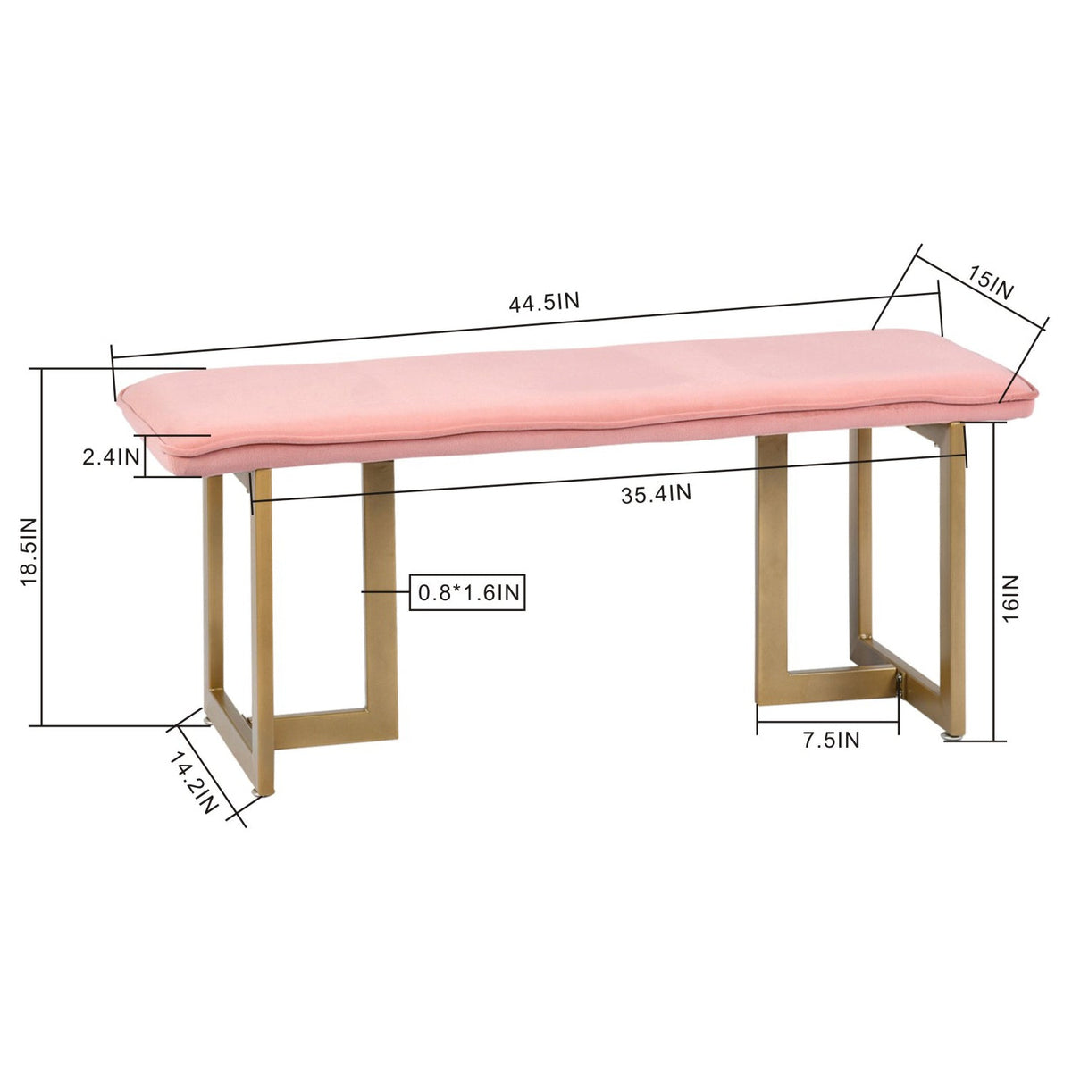 Slip Velvet Bench