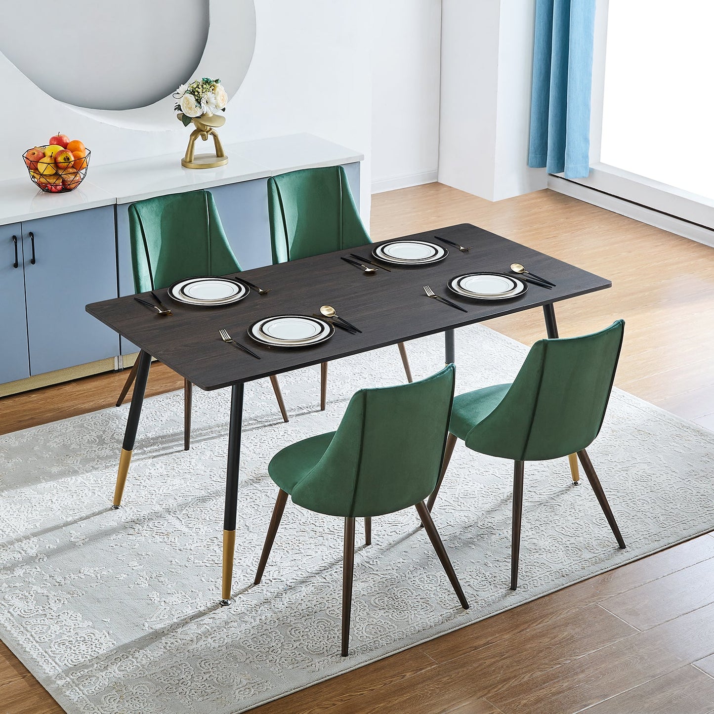 SMEG VELVET DARK GREEN WALNUT LEG NL 2PCS