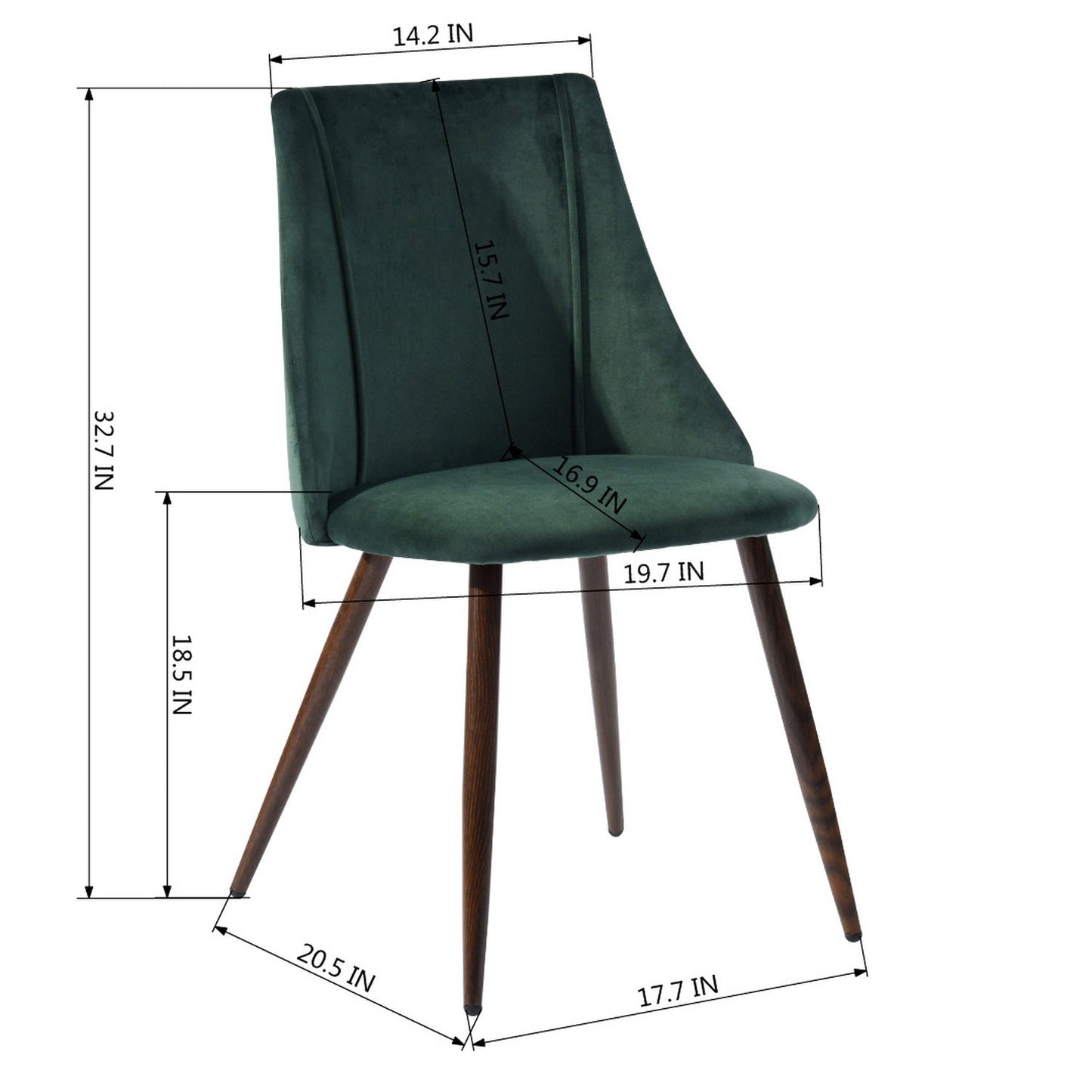 SMEG VELVET DARK GREEN WALNUT LEG NL 2PCS
