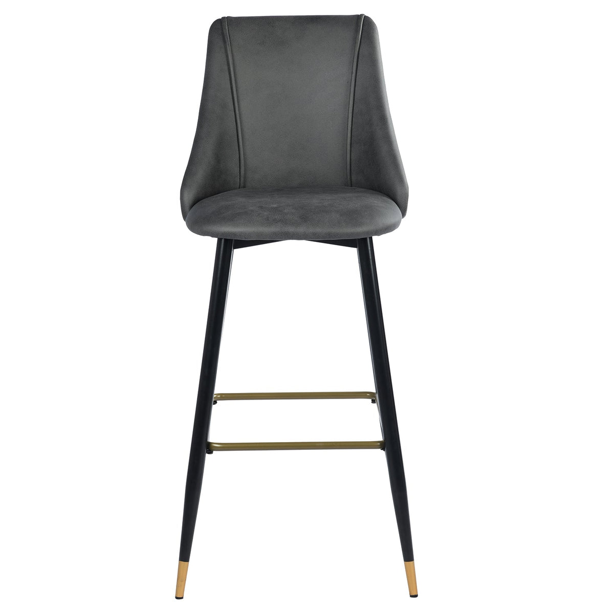 Smeg Bar 30 Brown Leathaire Black Gold Leg Bar Stool
