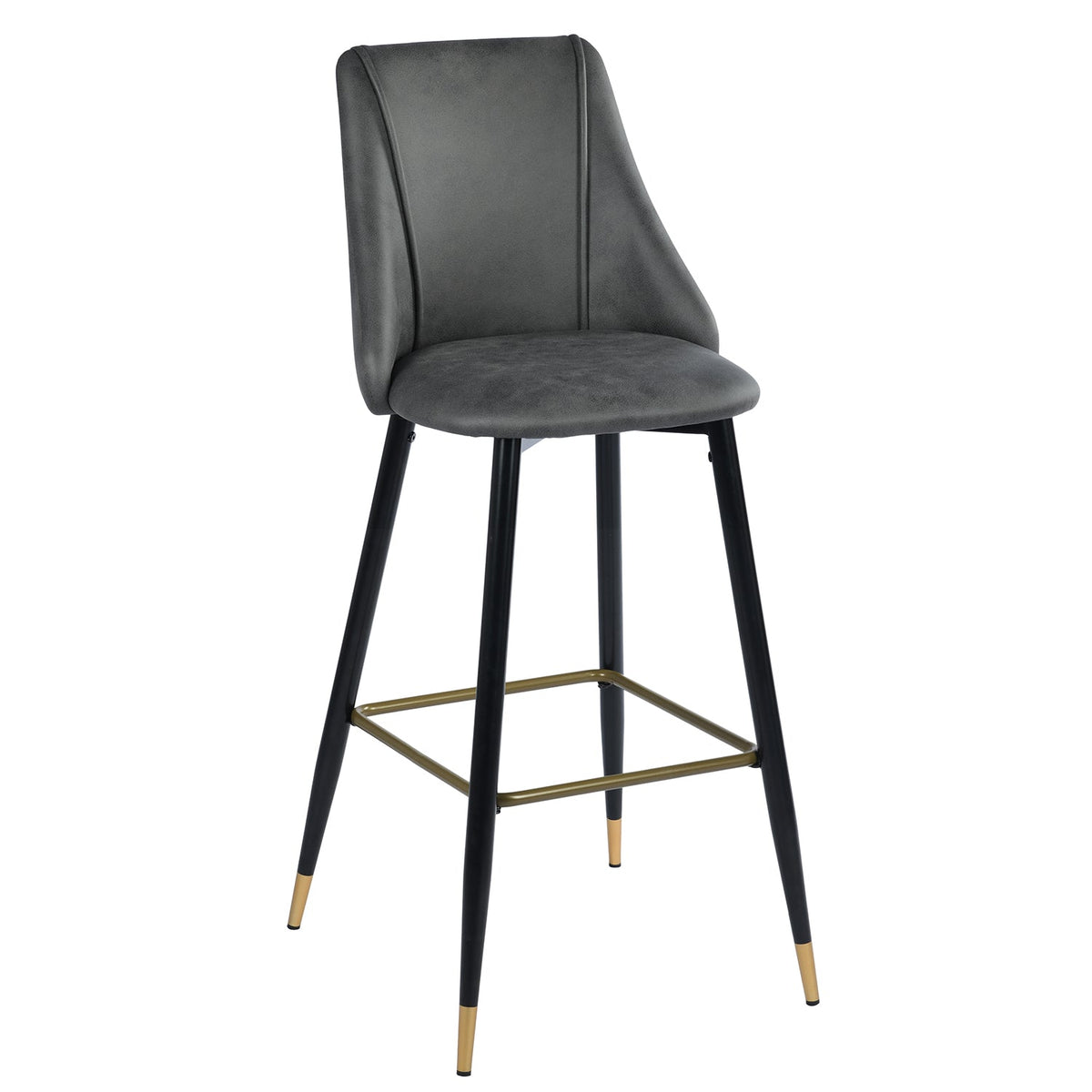 Smeg Bar 30 Brown Leathaire Black Gold Leg Bar Stool