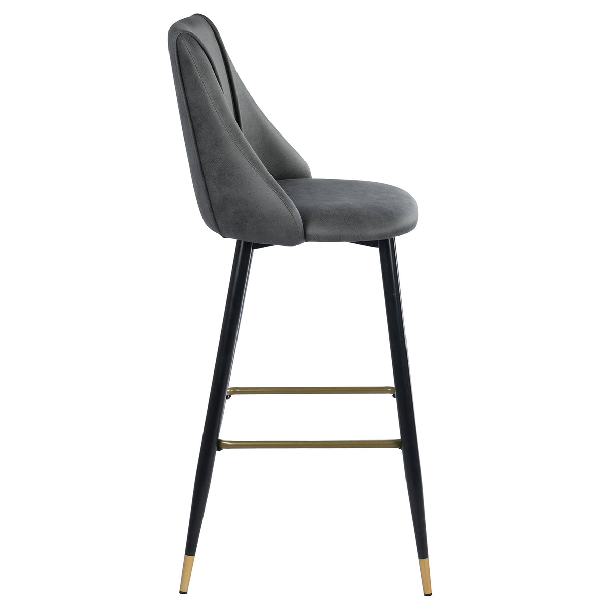 Smeg Bar 30 Brown Leathaire Black Gold Leg Bar Stool
