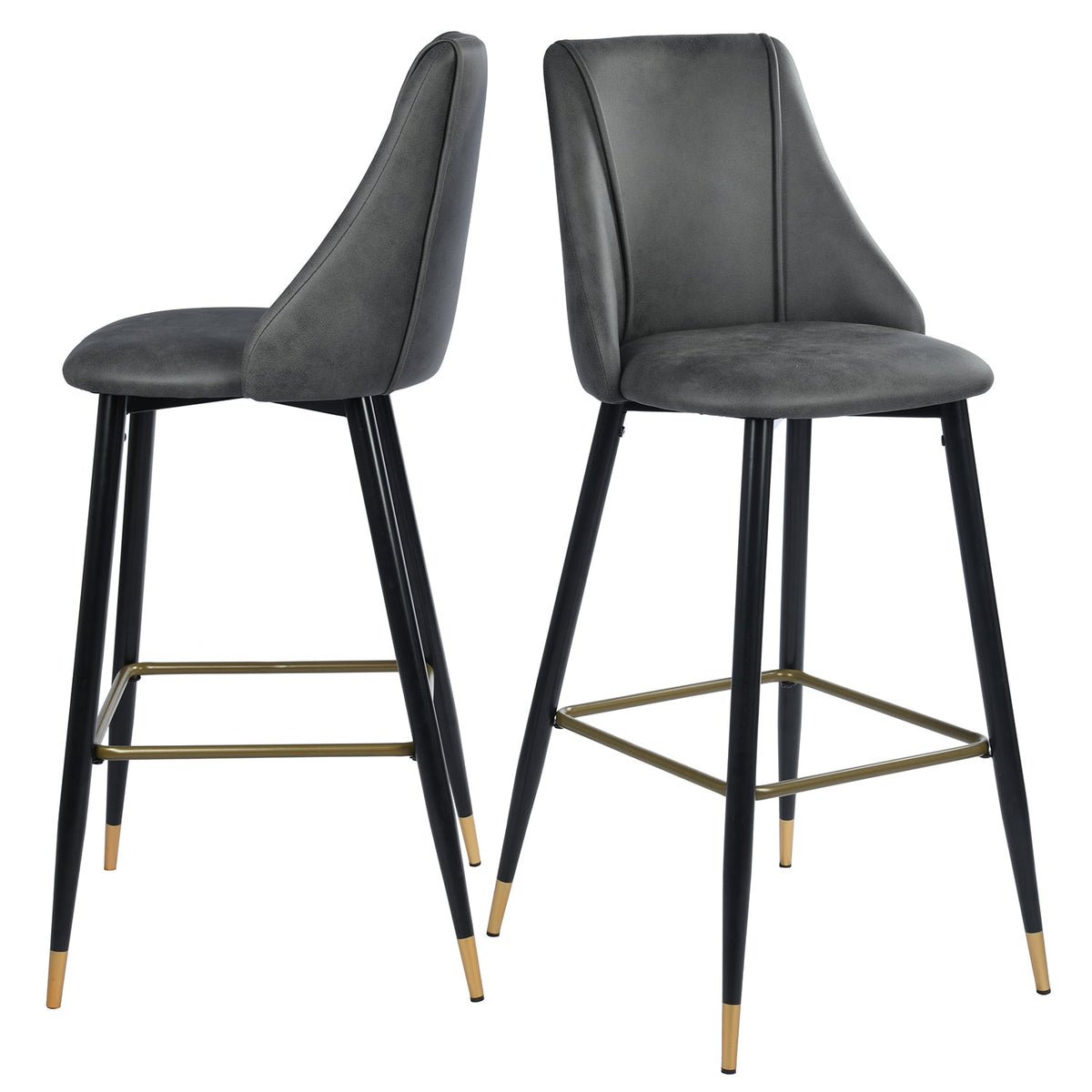 Smeg Bar 30 Brown Leathaire Black Gold Leg Bar Stool