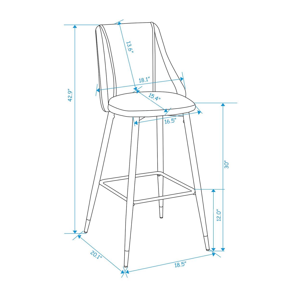Smeg Bar 30 Brown Leathaire Black Gold Leg Bar Stool