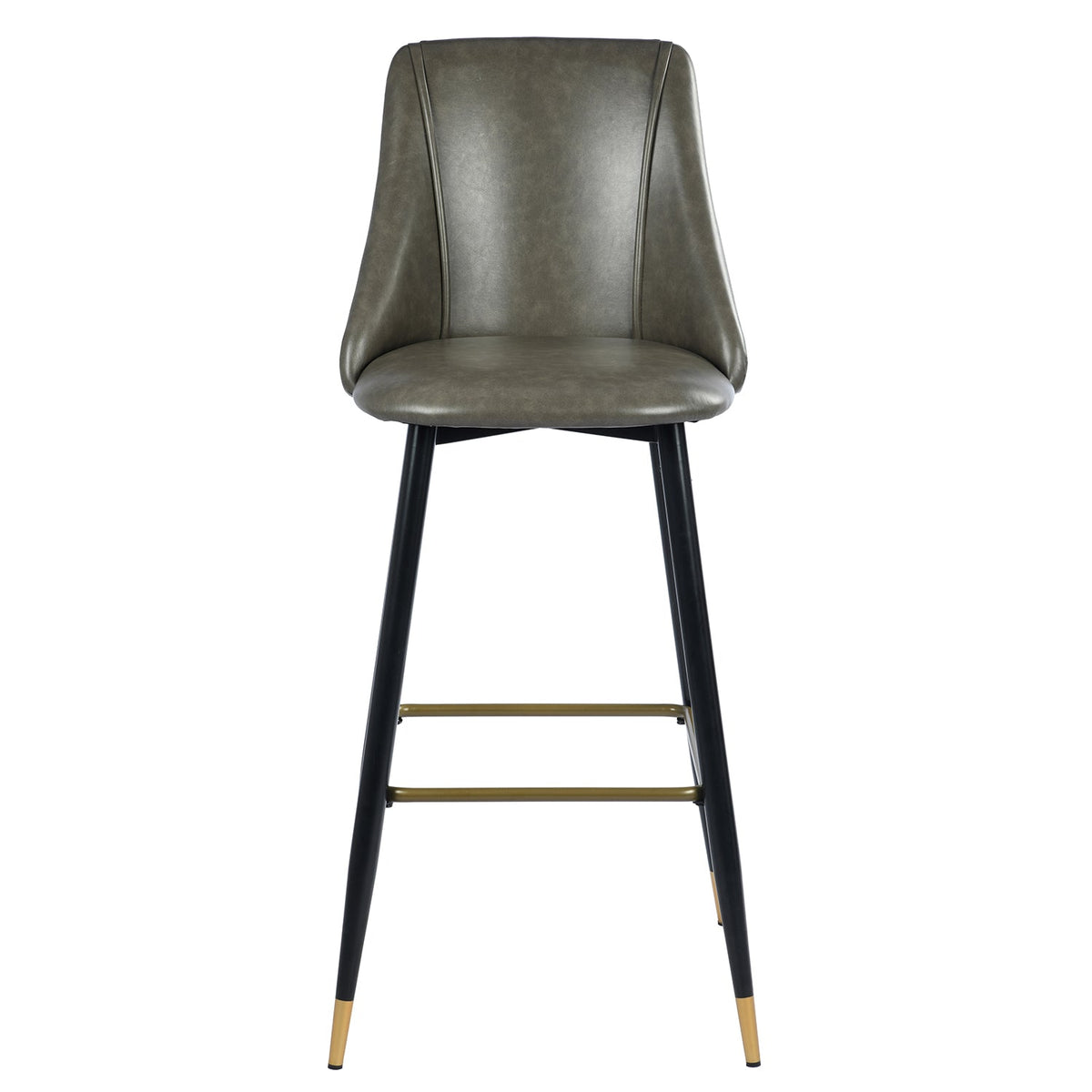 Smeg Bar Dark Brown Pu Black Gold Leg Bar Stool