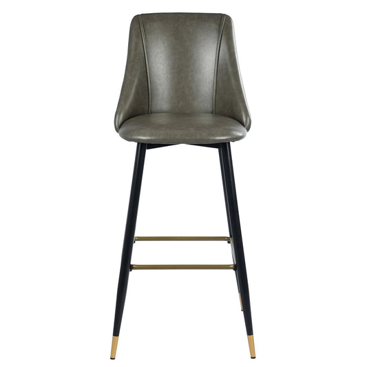 Smeg Bar Dark Brown Pu Black Gold Leg Bar Stool