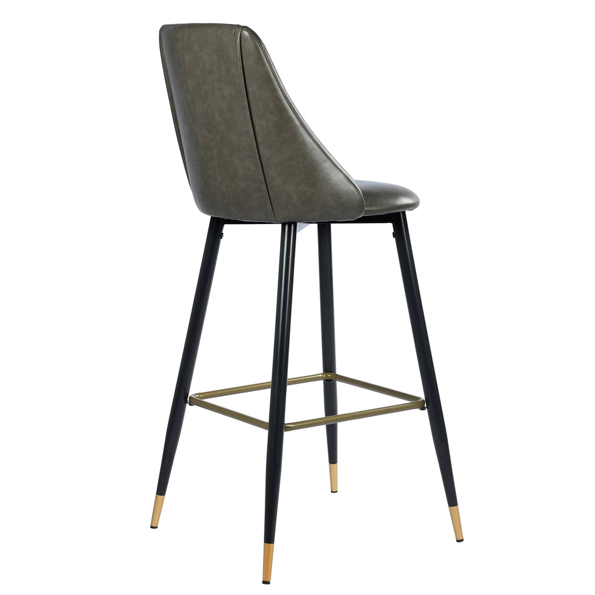 Smeg Bar Dark Brown Pu Black Gold Leg Bar Stool