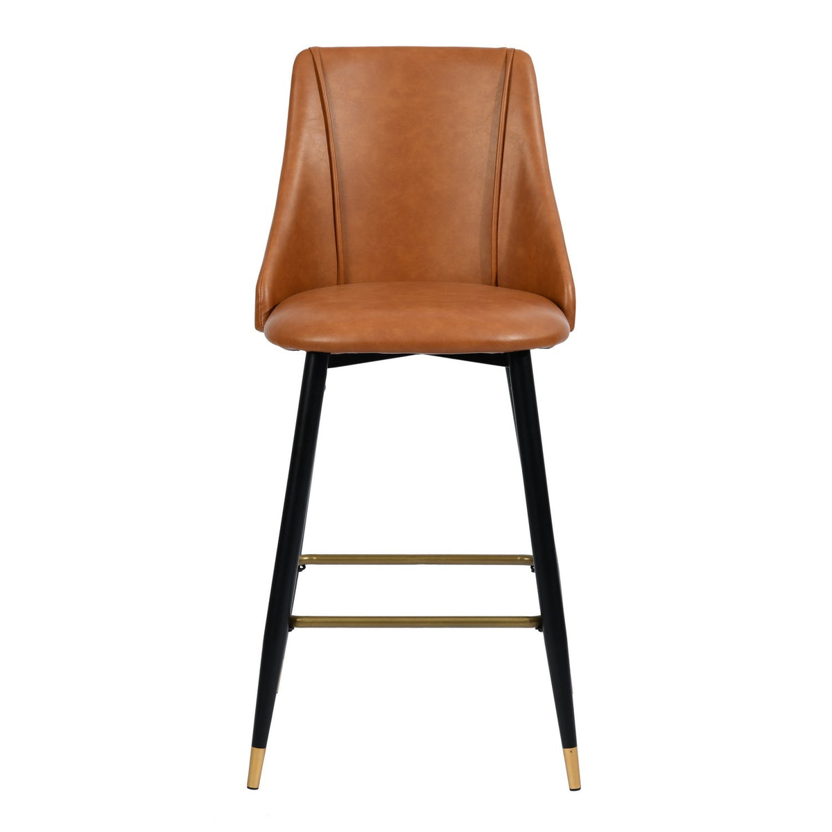 Smeg Bar Dark Brown Pu Black Gold Leg Bar Stool