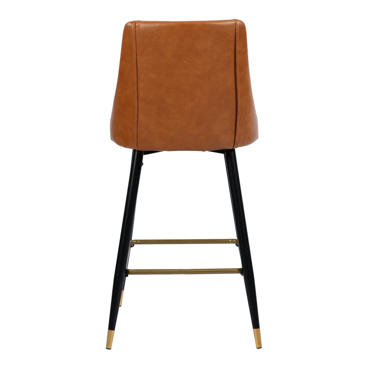 Smeg Bar Dark Brown Pu Black Gold Leg Bar Stool