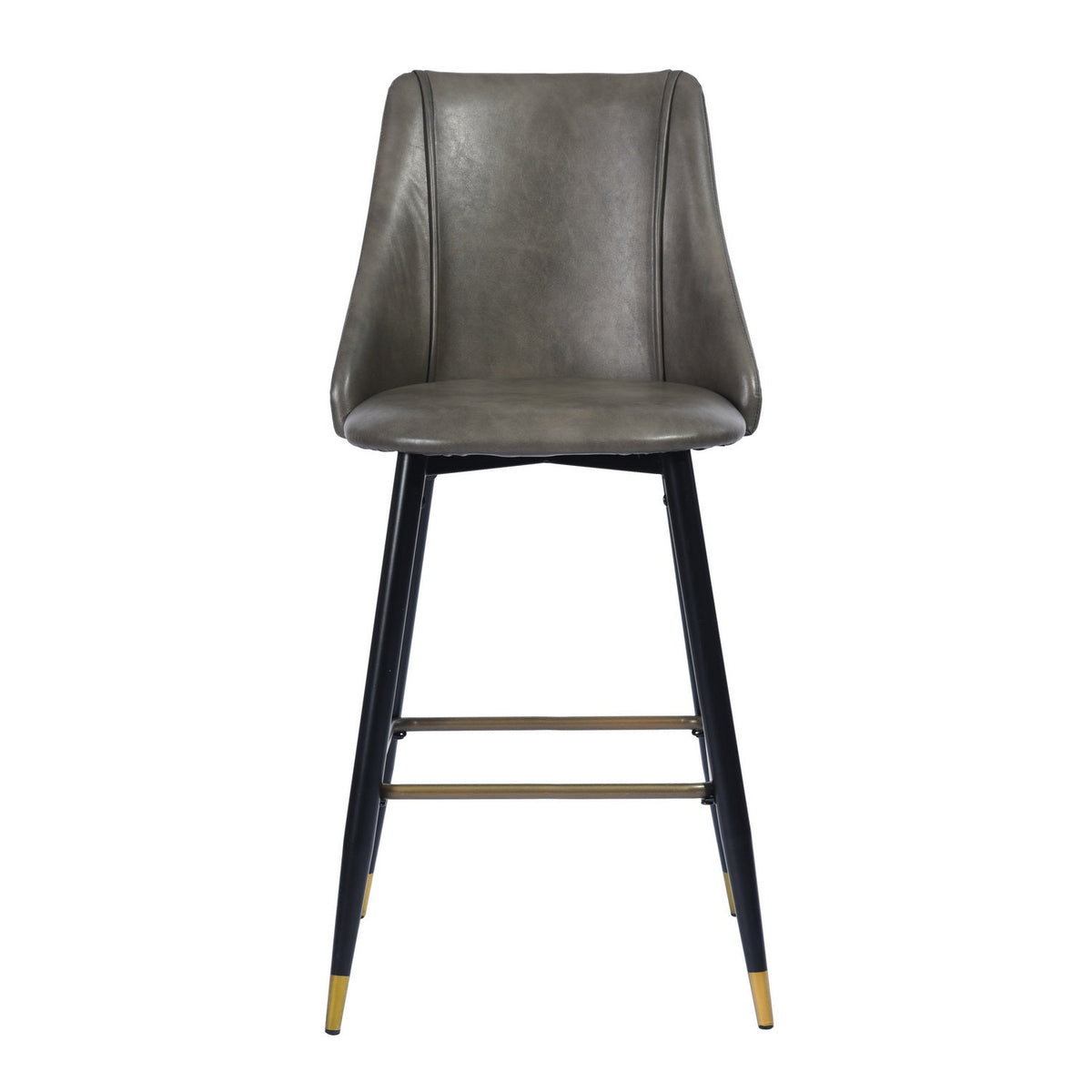 Smeg Bar Dark Brown Pu Black Gold Leg Bar Stool