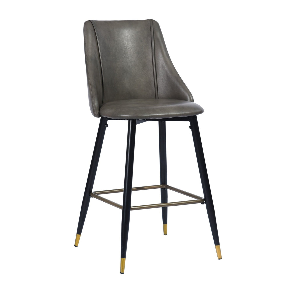 Smeg Bar Dark Brown Pu Black Gold Leg Bar Stool