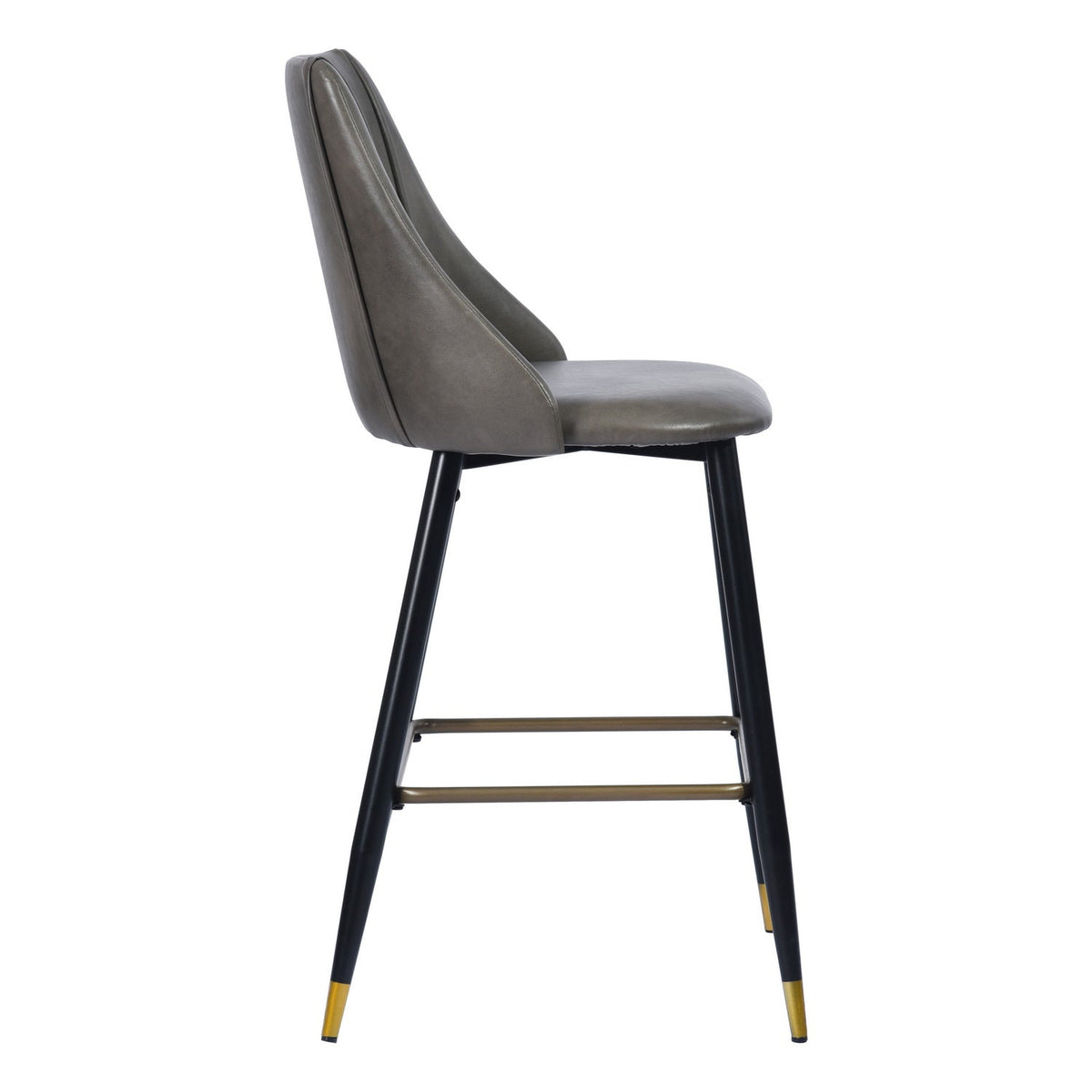 Smeg Bar Dark Brown Pu Black Gold Leg Bar Stool