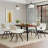 Modern Swivel Dining Chair, Beige Fabric & Black Legs - CALIFORNIA KD BEIGE SWIVEL A
