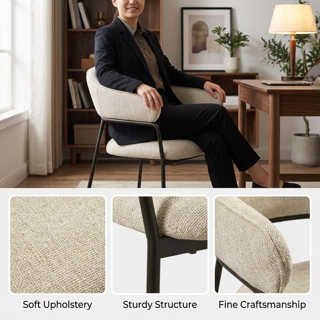 Modern Beige Dining Chair, Upholstered Comfort - STARLING BEIGE