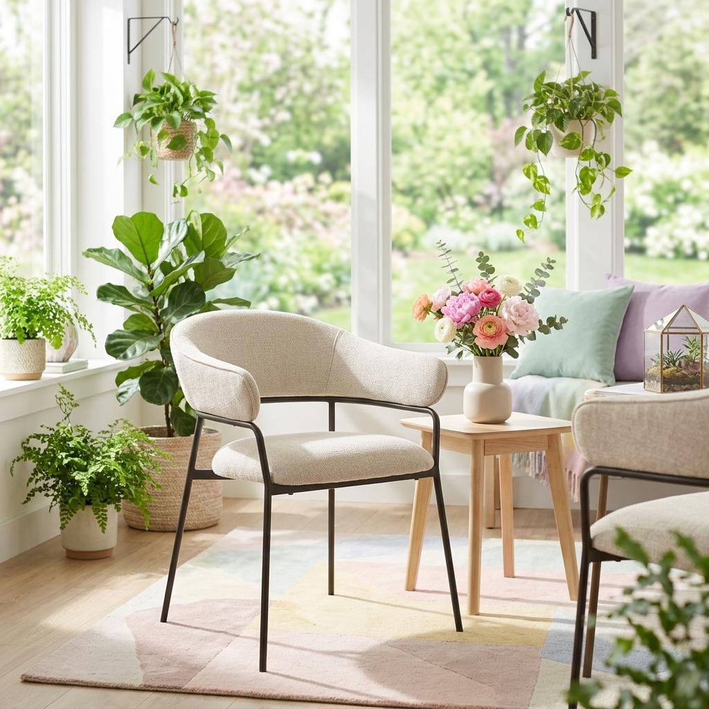 Modern Beige Dining Chair, Upholstered Comfort - STARLING BEIGE