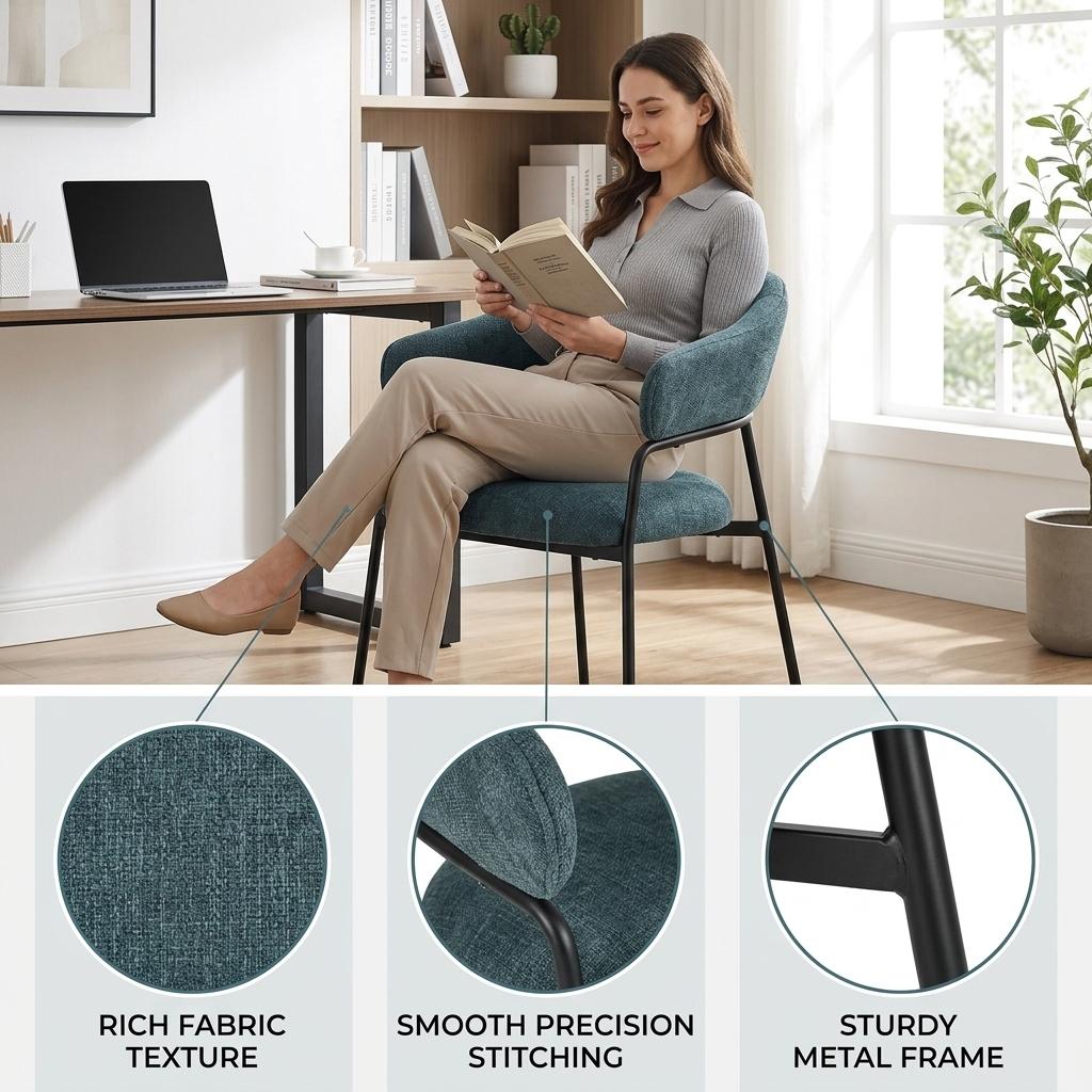 Modern Blue Upholstered Dining Chair - STARLING BLUE