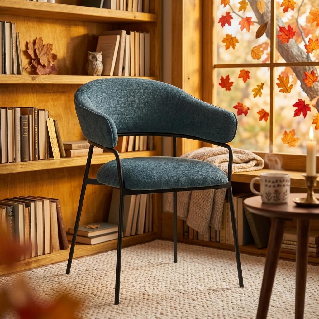 Modern Blue Upholstered Dining Chair - STARLING BLUE