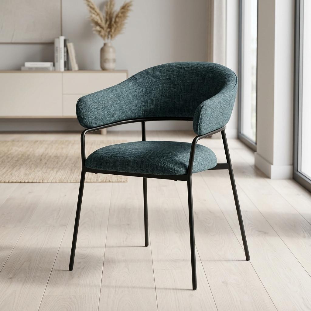 Modern Blue Upholstered Dining Chair - STARLING BLUE