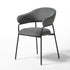 Modern Fabric Dining Chair, Metal Frame - STARLING GREY