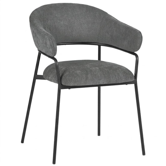 Modern Fabric Dining Chair, Metal Frame - STARLING GREY
