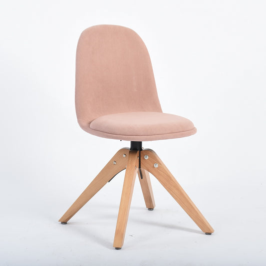 Modern Pink Corduroy Dining Chair, Wood Legs - SUNFLOWER CORDUROY PINK WOOD LEG 4PCS