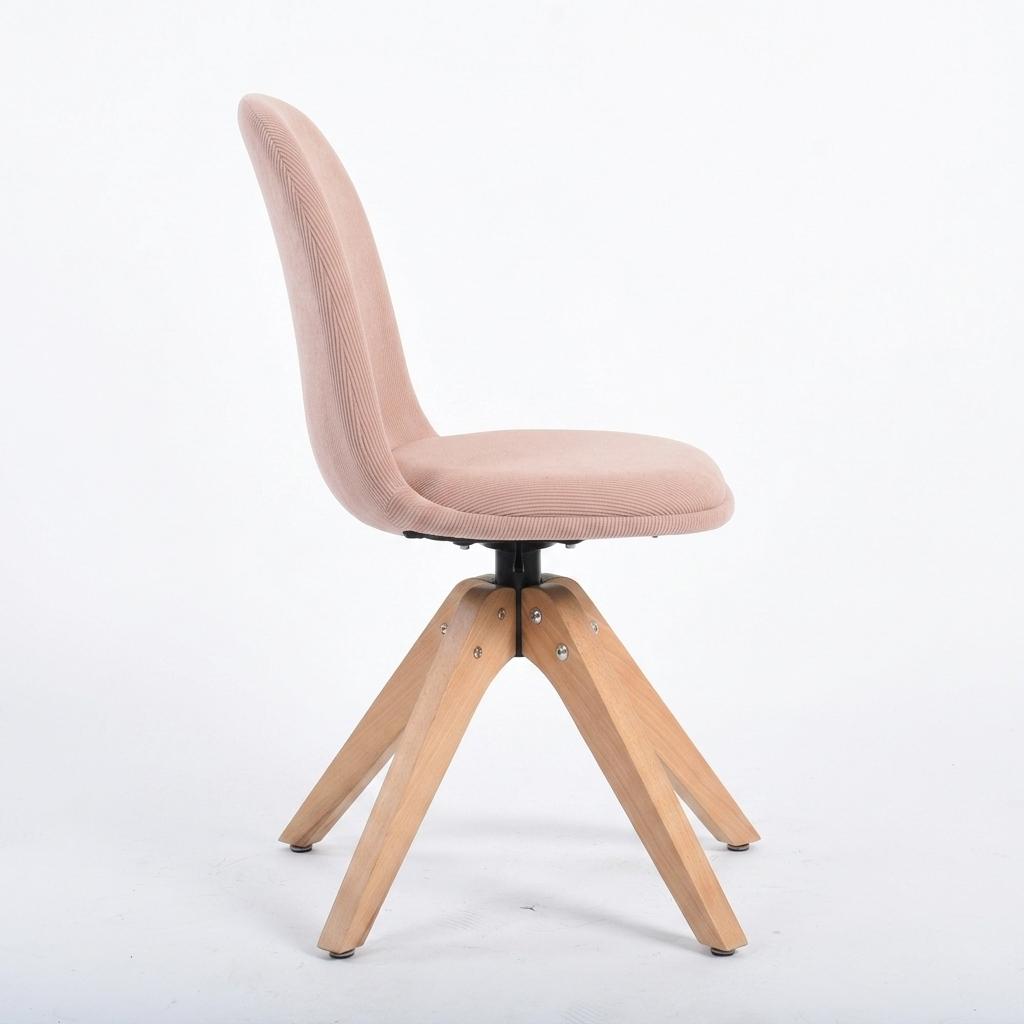 Modern Pink Corduroy Dining Chair, Wood Legs - SUNFLOWER CORDUROY PINK WOOD LEG 4PCS