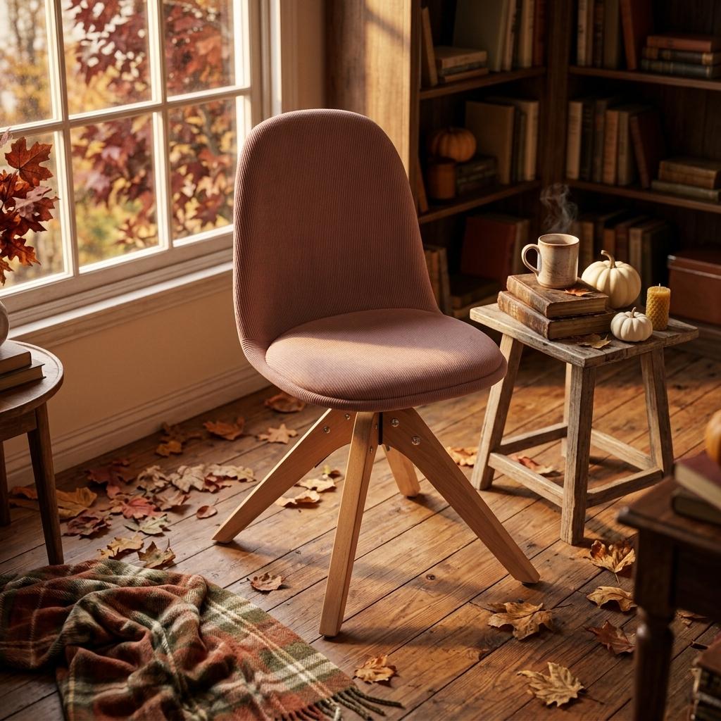 Modern Pink Corduroy Dining Chair, Wood Legs - SUNFLOWER CORDUROY PINK WOOD LEG 4PCS