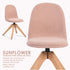 Modern Corduroy Dining Chair, White Wood Leg - SUNFLOWER CORDUROY