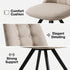 Modern Beige Dining Chair, Fabric Upholstery - SUNFLOWER FABRIC BEIGE ROUND LEG