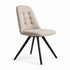 Modern Beige Dining Chair, Fabric Upholstery - SUNFLOWER FABRIC BEIGE ROUND LEG