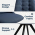 Modern Dark Blue Dining Chair, Fabric Upholstery - SUNFLOWER FABRIC DBLUE ROUND LEG