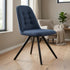 Modern Dark Blue Dining Chair, Fabric Upholstery - SUNFLOWER FABRIC DBLUE ROUND LEG