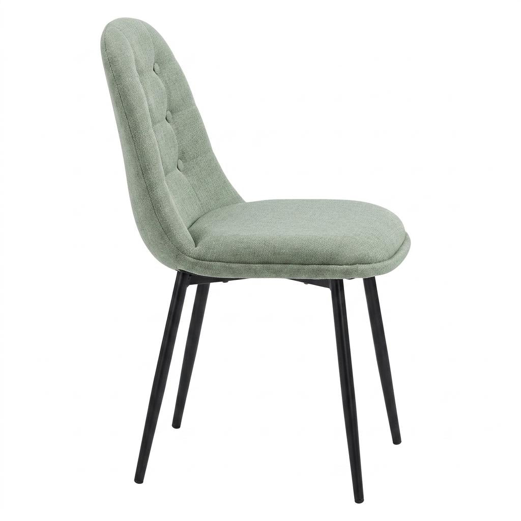 Modern Green Fabric Dining Chair – SUNFLOWER FABRIC GREEN ROUND LEG