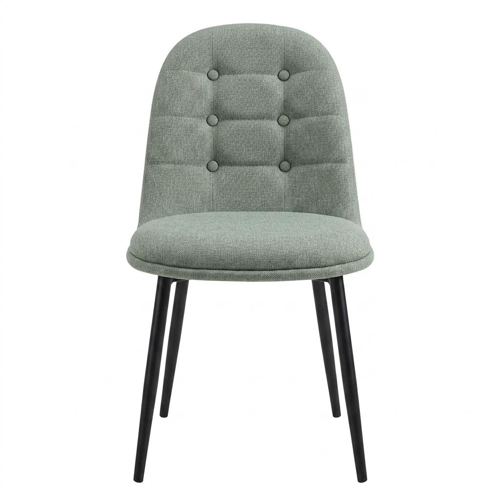 Modern Green Fabric Dining Chair – SUNFLOWER FABRIC GREEN ROUND LEG