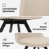 Modern Slubbed Fabric Dining Chair Set – SUNFLOWER SLUBBED BEIGE 6PCS