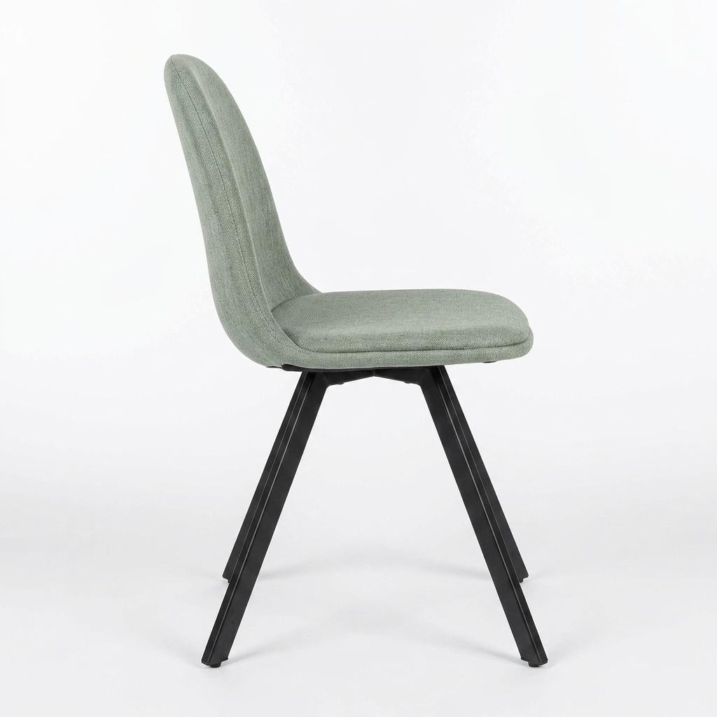 Modern Green Slubbed Dining Chair Set – SUNFLOWER SLUBBED GREEN 6PCS