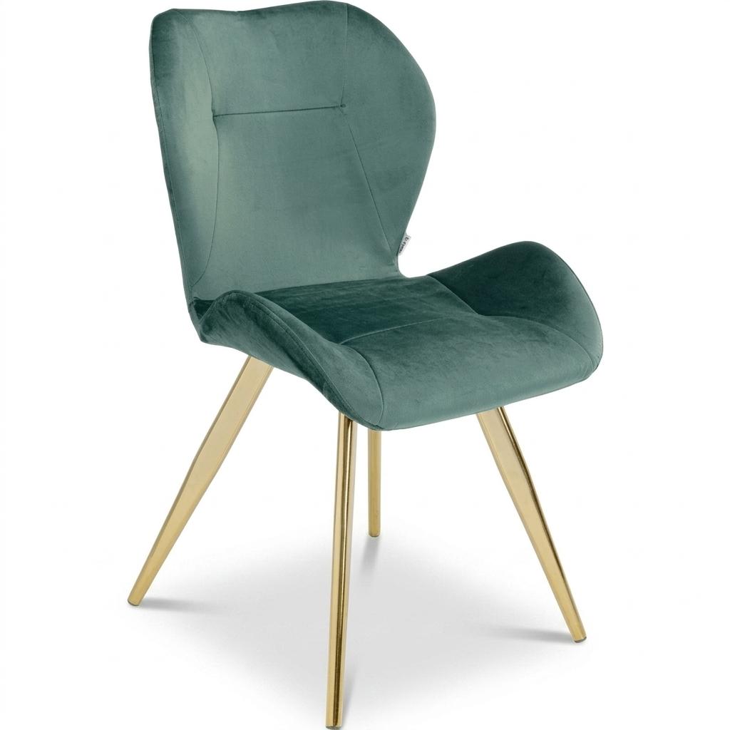 Modern Velvet Dining Chair, Metal Frame - SUNIL GREEN